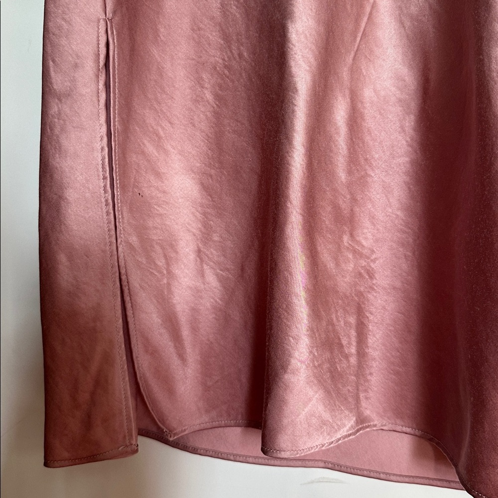 Express Blush Pink Satin Slip midi length Dress Cowl neck size medium - Picture 6 of 7